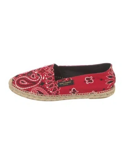 Pre-owned Saint Laurent Paisley Print Espadrilles In Red