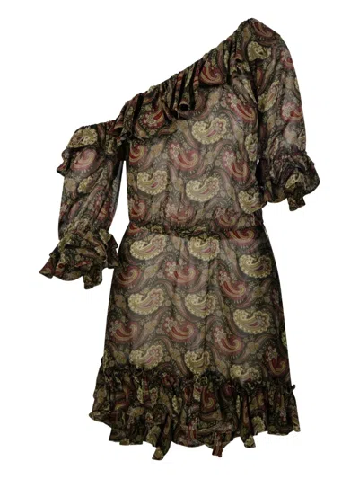 SAINT LAURENT PAISLEY-PRINT MINI DRESS