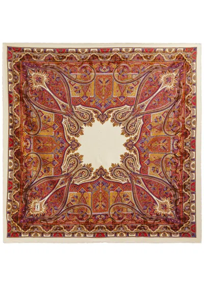 Saint Laurent Paisley-print Modal-blend Scarf In Red