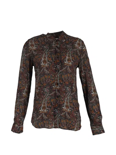 Pre-owned Saint Laurent Paisley-print Shirt In Brown