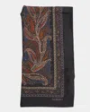 Saint Laurent Paisley-print Silk-blend Scarf In 4088 Midnight Blue Multicolor