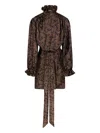 Saint Laurent Silk Twill Dress With Paisley Pattern