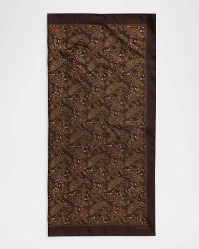 SAINT LAURENT PAISLEY-PRINT SILK SCARF