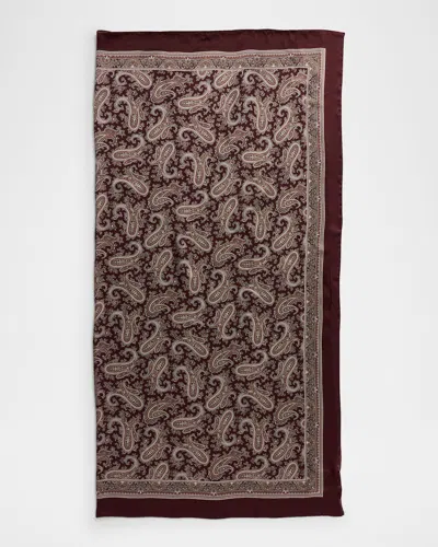 SAINT LAURENT PAISLEY SILK CHARMEUSE SCARF