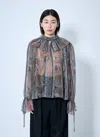 Saint Laurent Women Paisley Silk Georgette Blouse In Brown