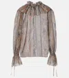 Saint Laurent Paisley Button Down Sheer Blouse In Multicoloured