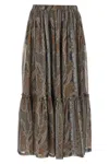 Saint Laurent Lightweight Tiered Paisley Skirt