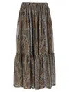 Saint Laurent Lightweight Tiered Paisley Skirt