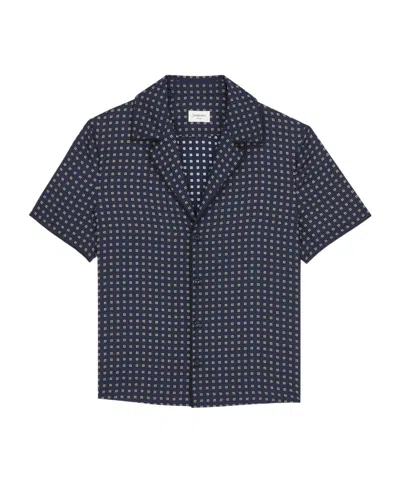 Saint Laurent Pajama Top In Square Silk Satin In Multi
