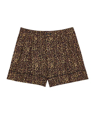 Saint Laurent Pajama-style Shorts In Brown