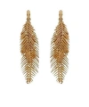Saint Laurent Palm Leaf Drop Earrings In Yellow