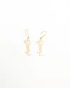 Saint Laurent Palm Tree Logo Earrings In Gold