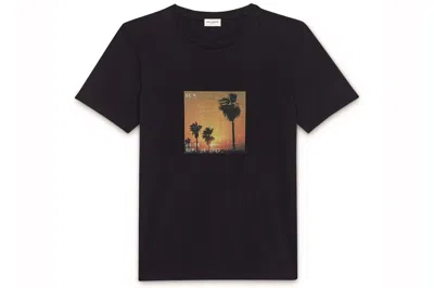 Pre-owned Saint Laurent Palm Tree T-shirt (646354 Y36ac 1068) Black/multicolor