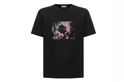 Pre-owned Saint Laurent Palm Tree T-shirt (646358 Y36aa 1068) Black/multicolor