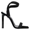 Saint Laurent Pam Sandals In Satin Crepe Black In Black