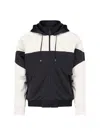 Saint Laurent Two-tone Paneled Hoodie In Black