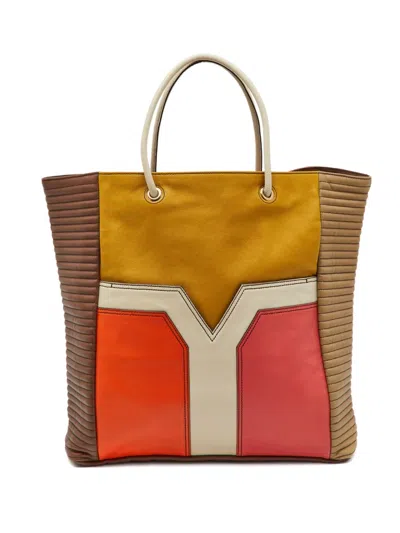 Pre-owned Saint Laurent Panelled Tote Bag In Yellow