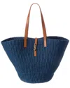 SAINT LAURENT SAINT LAURENT PANIER MEDIUM RAFFIA & LEATHER TOTE