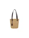 Saint Laurent Small Panier Raffia Shoulder Bag In Beige
