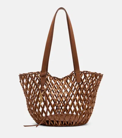 Saint Laurent Panier Small Wooden Basket Bag In Brown