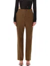 Saint Laurent Straight Pants With Pleats In Black