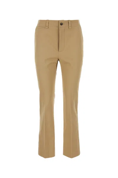 SAINT LAURENT PANTALONE IN COTONE CAMMELLO DONNA