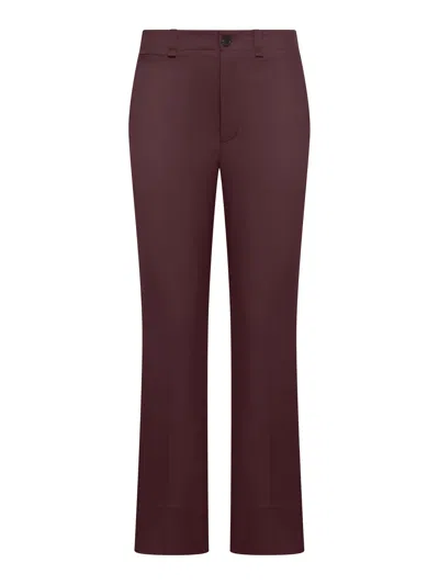 Saint Laurent Pantalon Drill De Coton Leger In Aubergine