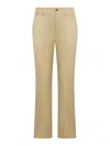 Saint Laurent Straight-leg Tailored Pants In Beige