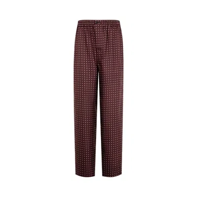 Pre-owned Saint Laurent Pantalon Pc85 Reconduit Geomet 'bordeaux Nude' | Red | Women's Size 40