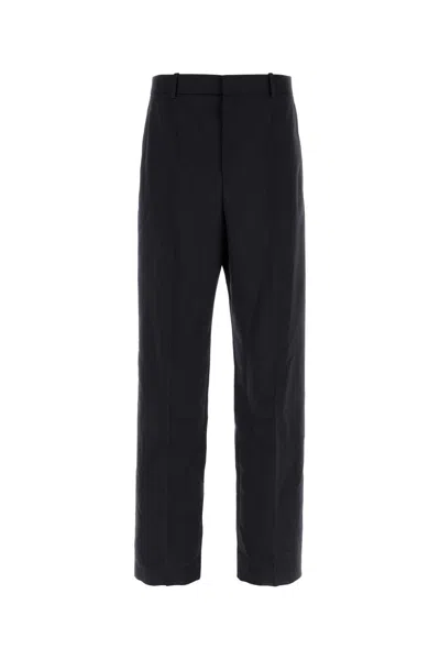 Saint Laurent Midnight Blue Wool Pant In Black