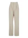 Saint Laurent Wool Tailored Pants In White