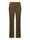 Saint Laurent Straight-leg Cotton Trousers In Ecorce