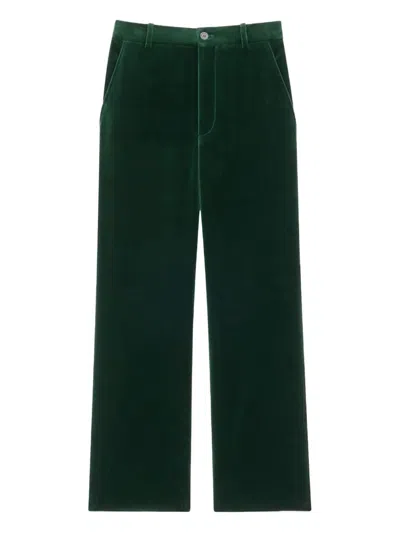 Saint Laurent Pantalon Velours Coton Vintage In Green