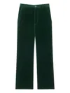 Saint Laurent Pantalon Velours Coton Vintage In Green