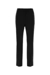 Saint Laurent Pressed-crease Pleated Straight-leg Trousers In Black