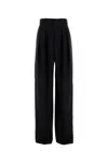 Saint Laurent Pantalone Dalla Gamba Ampia In Lana Nera  Donna