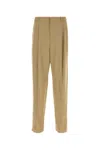 Saint Laurent Pantalone In Gabardine Beige Uomo In Brown