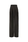 Saint Laurent Pantalone In Lana Testa Di Moro  Donna