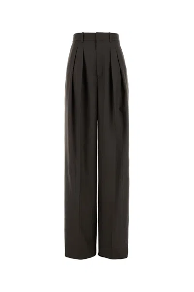 Saint Laurent Pantalone In Lana Testa Di Moro  Donna