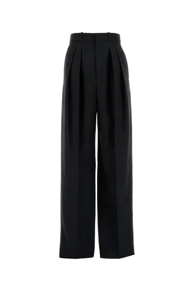 SAINT LAURENT PANTALONE IN TELA NERA  DONNA