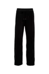 Saint Laurent Stretch Waistband Chenille Joggers In Noir