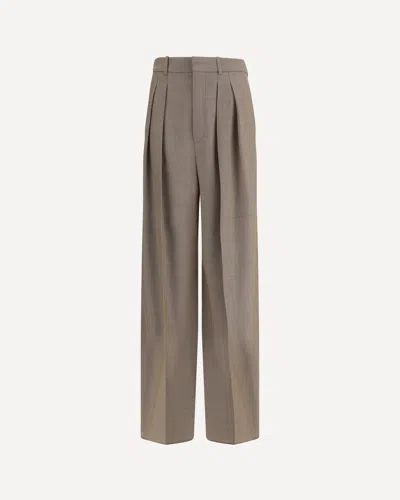 Saint Laurent Pantaloni Sartoriali Wide Leg In Neutral