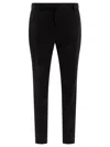 Saint Laurent Wool Slim-fit Tailored Pants In Black