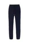Saint Laurent Dark Blue Cotton Joggers In Blue