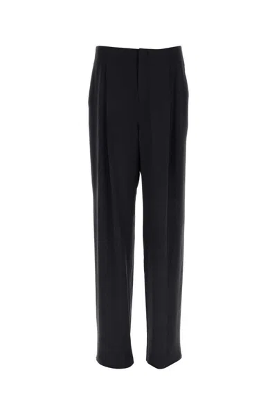 Saint Laurent Cashmere And Wool Flannel 90s Striped Pants In Blue
