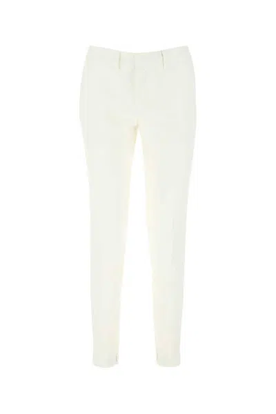 Saint Laurent Ivory Wool Trousers For Women In White