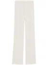 Saint Laurent White Wide Leg Satin Trousers In Beige
