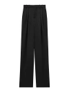 Saint Laurent Wide-leg Trousers In Grain De Poudre In Black