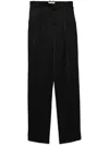 Saint Laurent Wideleg Pants In Grain De Poudre In Black