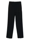 Saint Laurent High-waisted Wool Trousers In Black